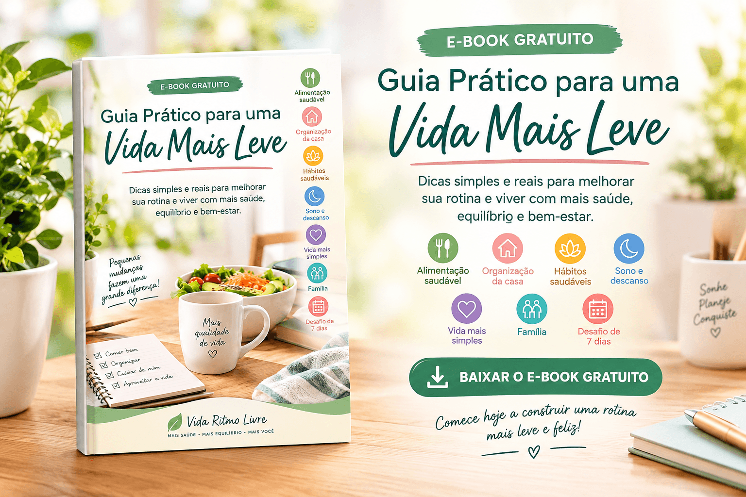E-book gratuito para uma vida mais leve, capa do guia
